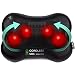 Zyllion Shiatsu - Masajeador de espalda - Almohada de masaje recargable con calor para hombros, espalda baja, pantorrilla, piernas, pies, uso en casa, oficina, coche, ZMA-13RB-BK (negro)