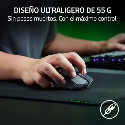Miniatura 2 de Razer DeathAdder V3 HyperSpeed - Ratón ergonómico e-Sports inalámbrico Ultraligero para Juegos con 26K dpi (55g, Revestimiento Suave al Tacto, 100h de duración de la Pila, HyperSpeed 8K Hz) Negro