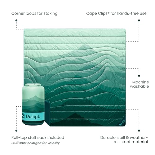 مراجعة بطانية Rumpl Original Puffy 84"x80" — دافئة وخفيفة للرحلات بعزل 100% بوليستر معاد التدوير ومقاومة للماء - الصورة 3