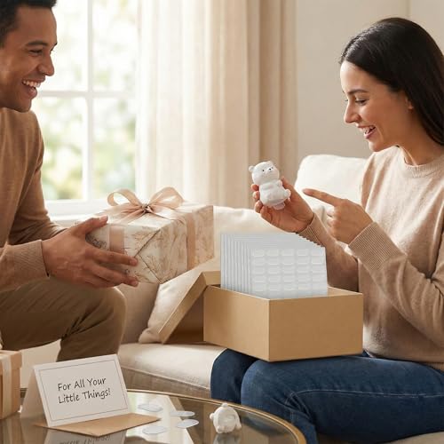 Doppelseitige Klebepunkte, 660 Stück, 13 x 8 mm, Transparent, Wiederverwendbar, Starke Haftkraft, für Papier, Kunststoff, Holz, Glas, Metall, DIY-Projekte und Dekoration