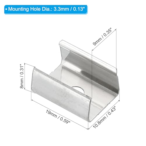 Image of PATIKIL LED Strip Clips, 60pcs Stainless Steel Mounting Brackets Fixing Clip Clamp Support Holder with Screws for 9mm to 10mm LED Strip Lighting Cable