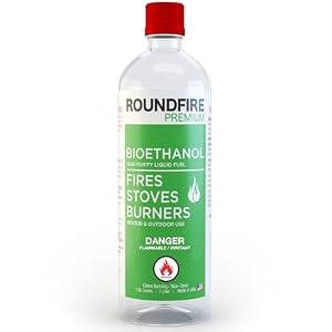 ROUNDFIRE Premium Tabletop Fireplace Fuel – 1 Liter Ethanol for Fire Pits and Table Top Fireplaces