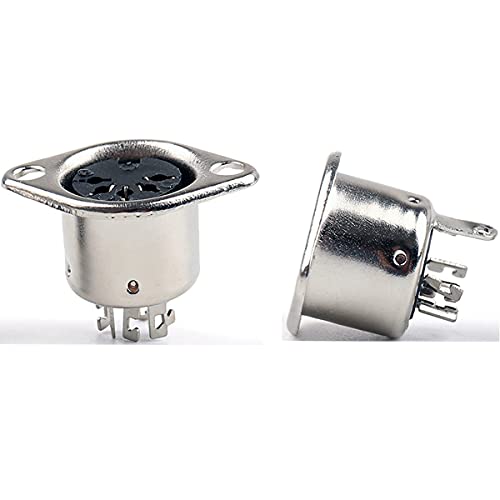 Conector DIN 5 pines hembra de soldadura estable para panel con 2 orificios 3