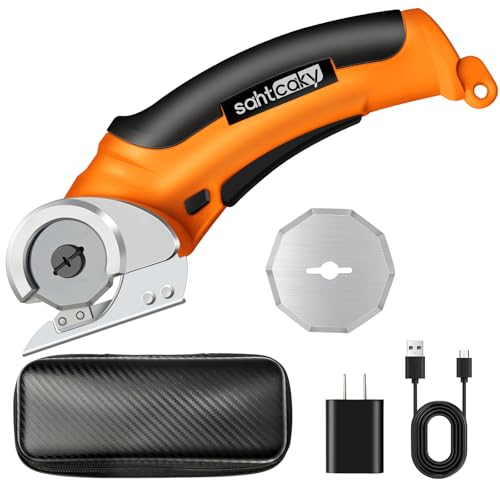 Sahtcaky Tesoura elétrica sem fio, cortador de carpete e papelão de 4,2 V, ferramentas de corte múlt