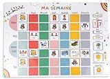 265 Magnets   Grand semainier magnétique Enfant – Organisation Semaine – Évolutif & inspiré Montessori