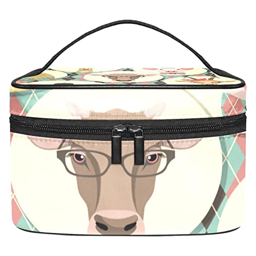 Cochon sac de maquillage de voyage avec double fermeture éclair utile