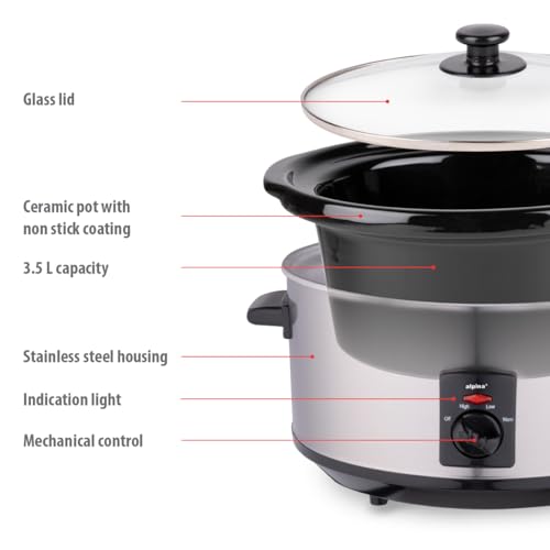 Miniatura 3 de Alpina Cocina Lenta - Cocina - Acero Inoxidable - 3,5l - 240w