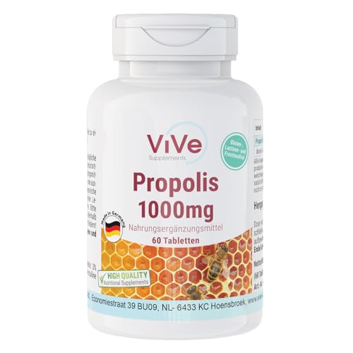 Propolis 1000mg - 60 Tabletten - Hochdosiert | Qualität aus Deutschland von ViVe Supplements