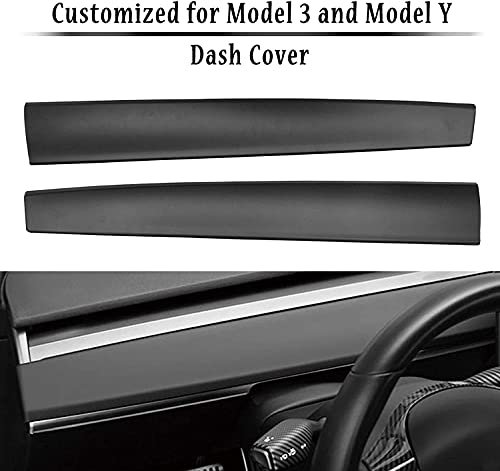topfit Model Y Model 3 Kit de envoltura de tablero interior Cubierta del tablero de instrumentos del coche Cubierta protectora de tablero de instrumentos decorativa negra mate Cover