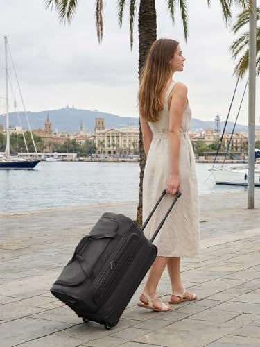 REDOLZ 2-Rollen MEDIUM Trolley-Reisetasche | Volumen mit Dehnfalte erweiterbar von 51 auf 64 Liter | für Männer & Frauen (55 cm, extra Bodenfach)