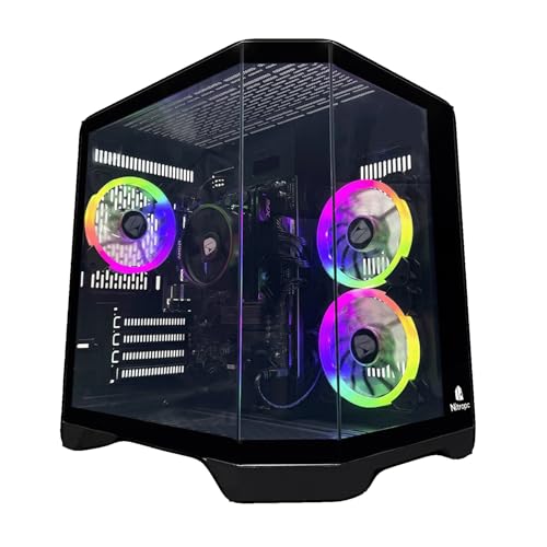 NitroPC   PC Gaming Avanzado Bronze Plus (AMD Ryzen 5 5655G 6/12 4.4GHz, RX Vega 7, RAM 16GB, M.2 1TB, Windows 11 Pro, iluminación RGB, WiFi) Ordenador de sobremesa, PC Gamer (Negro)