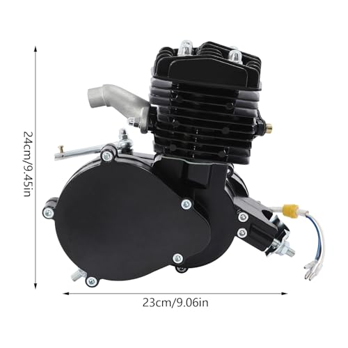 JAYGOVAN 80cc Bicycle Engine Kit 2 Stroke Petrol Bikes Motor Single Cylinder Air-Cooled Engine Gasoline Engine Motor Kit Full Set Motorized Bicycle Engine Kit for 26" 28" Bikes