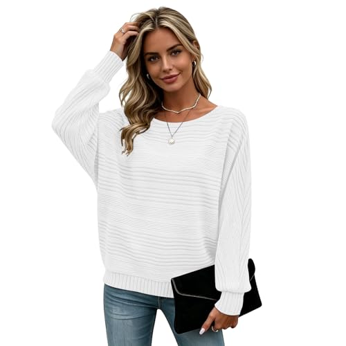 Image of Women's Batwing Tunic Tops, Long Sleeve Shirts Blouses, Business Casual Sweater for Office Work
