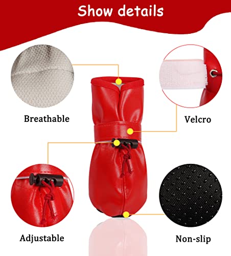 YAODHAOD-Dog-Shoes-for-Large-Dogs-Dog-Boots-Paw-Protectors-for-Hot-Pavement-Leather-Anti-Slip-Adjustable-Bootiesfor-Indoor-Hardwood-Floor-Traction-Control-Outdoor-Wlaking-Hikin-Size-8-Red - Cucciolini Doodles   YAODHAOD-Dog-Shoes-for-Large-Dogs-Dog-Boots-Paw-Protectors-for-Hot-Pavement-Leather-Anti-Slip-Adjustable-Bootiesfor-Indoor-Hardwood-Floor-Traction-Control-Outdoor-Wlaking-Hikin-Size-8-Red