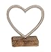 Produktbild Metall Deko Herz mit Prägung 14 cm auf Holzsockel Wohnaccessoire silberfarben