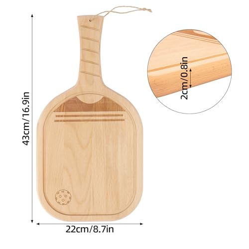Tabla para cortar rectangular de madera 43x22 cm con mango miniatura 2