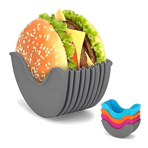 SoKalChw 4Pcs Retractable Burger Fixed Box Adjustable Hamburger Holders