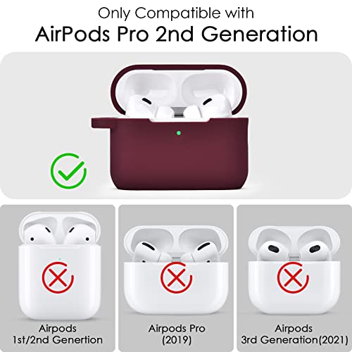Image of Case for Airpods Pro 1st 2nd Generation - VISOOM Airpods Pro 1 /2 Cases Cover Women Silicone iPod Pro 2 Earbuds Wireless Charging Case Girl Bling Keychain for Apple Airpod Gen Pro 2