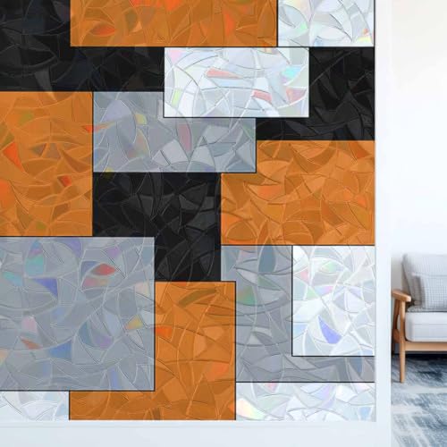 Vinilo decorativo para ventana 19.6x39.3 pulgadas naranja miniatura 2