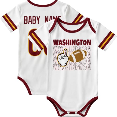 Image of KREDE Baby Clothes Custom Name Bodysuit for Baby Boy Gifts | Short Sleeves Bodysuit with Custom Number Name