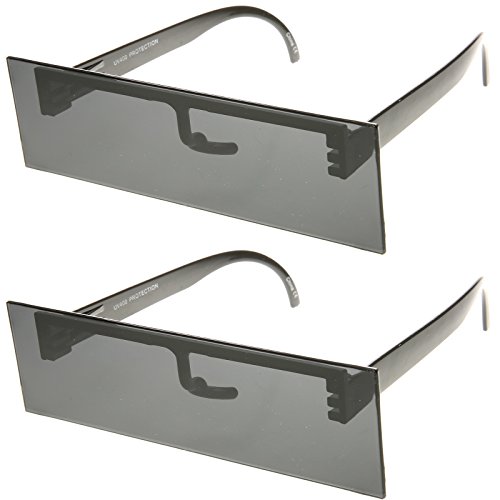 Image of zeroUV Internet Censorship One-Piece Black Bar Novelty Sunglasses