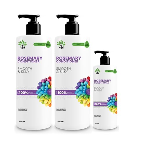 Image of GIR Rosemary Conditioner with Pure Rosemary Extract Smooth & Silky Hair Up to 94% Stronger Hair & 93% Less Hair Fall For Men & Women -2 x 500ml + 1 x 250ml (Total 1250ml)