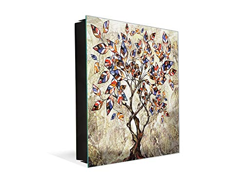 Wall Mount Key Box together with Decorative Dry Erase Board K14 Worldly motives: Color tree