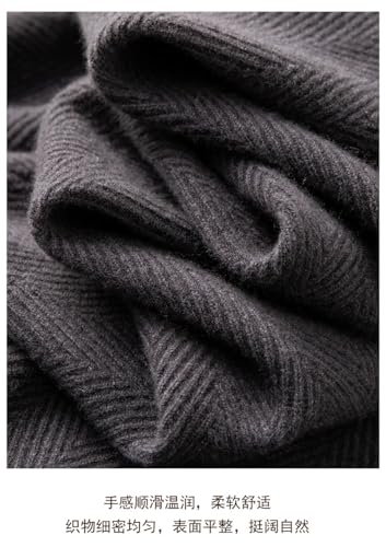 Women Wool Herringbone Pattern Knit Loose Pants Thick Straight Pants Soft Fine Wool Long Trousers3