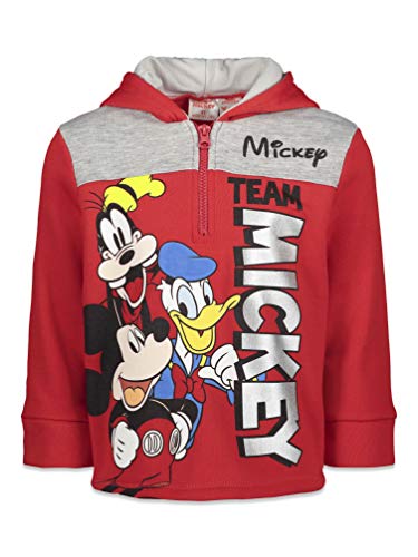 Disney Mickey Mouse Toddler Boys Fleece Half-Zip Pullover Hoodie 3T