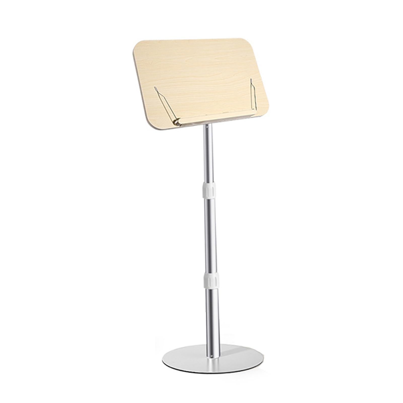 Support De Livre Lecture Sur Pied En Bois, Hauteur Réglable, Avec Clips For Pages, Adapté À La, Aux Ordinateurs Portables, Livres Cuisine Ou Projecteurs(Color 2,H70-142CM)