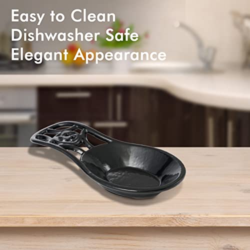 Cookingspoonrestforstovetopcastironspoonholderforkitchencounterheavydutyutensilrestkitchenaccessoriesdishwashersafeblack Urban Country Home Decor Cooking spoon rest for stove top cast iron spoon holder for kitchen counter heavy duty utensil rest kitchen accessories dishwasher safe black urban country home decor