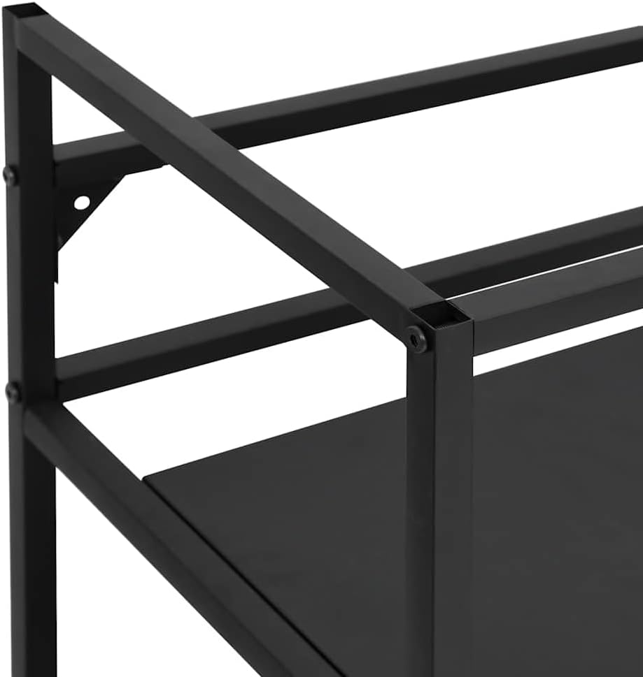 vidaXL Black Iron Bathroom Washbasin Frame - Weather- Powder-Coated Console Sink Stand, Easy-to-Clean, 31.1"x15"x32.7" Storage Furniture