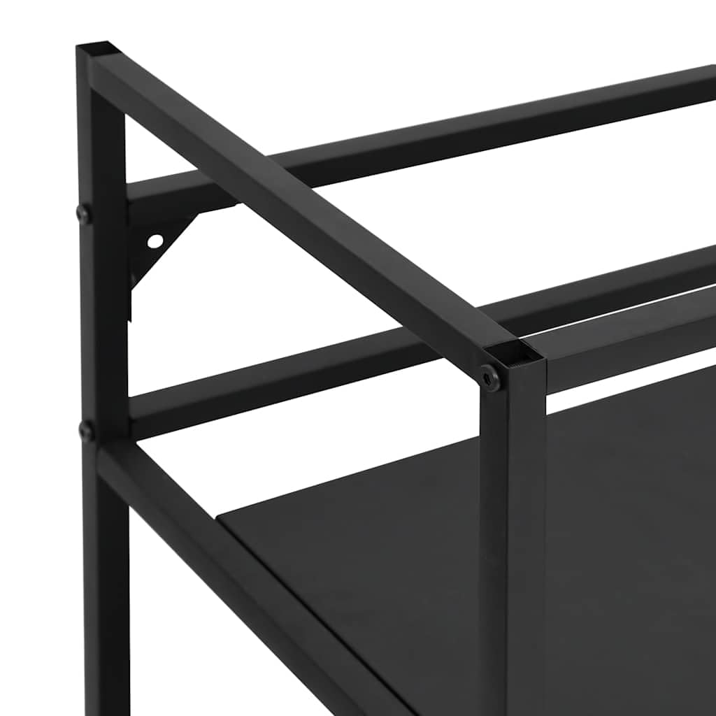 Waschtischgestell Schwarz 59×38×83 cm aus Eisen Pulverbeschichtet Modernes Offenes Design Robuste Badezimmer-Konsole mit Wandhalterung Für kleine Gäste-WC und enge Bäder