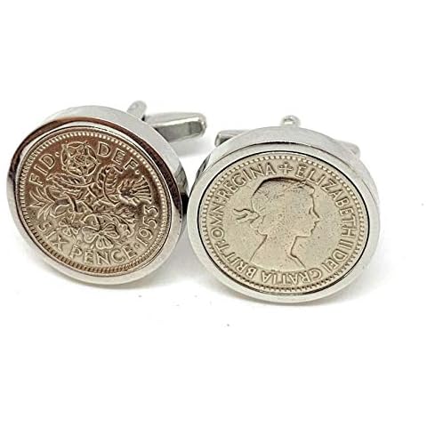 Premium 1953 Original Lucky Sixpence 6d birthday / Anniversary Cufflinks ideal for a 70th birthday HT SLV 70th birthday gifts for men Cover