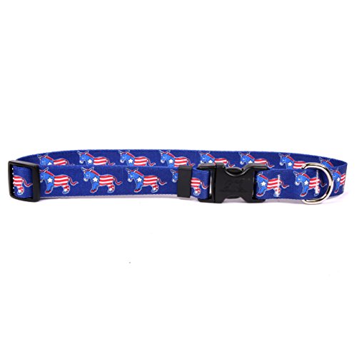 Image of Yellow Dog Design Easy-Snap Pet Collar, DEM Donkeys, Medium 14 inch - 20 inch (1 inch Wide)