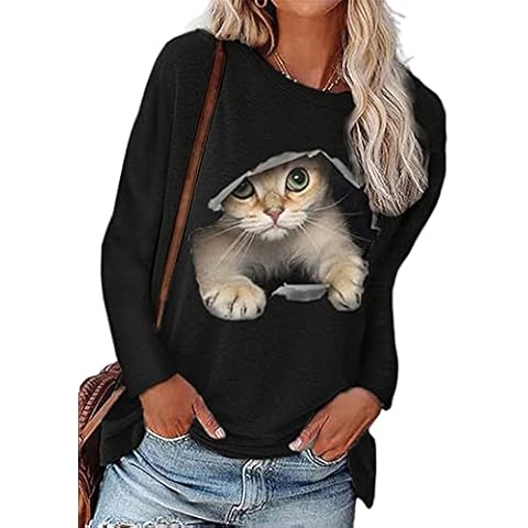 T-shirt à manches longues Abtel - Imprimé chat 3D Cover