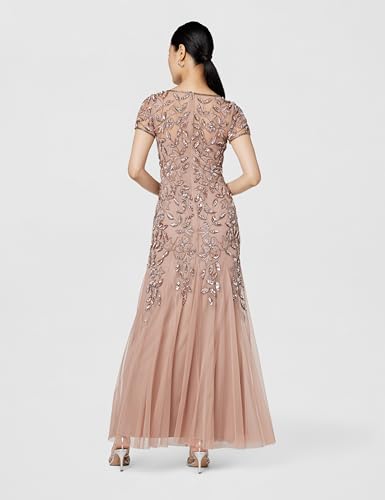 Image of Adrianna Papell Womens Floral Beaded Godet Gown