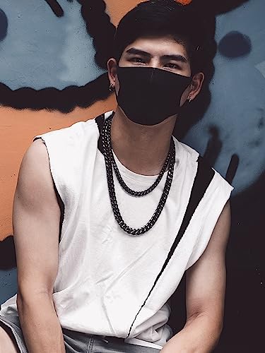 Bandmax Men Black Plated Heavy Chunky Miami Cuban Curb Chain Necklace Stainless Steel Thickness Flat High Polished 30Inch,14MM Width Durable Long Link Chain Necklace Jewelry for Men Women(Brand Box) - Image 6