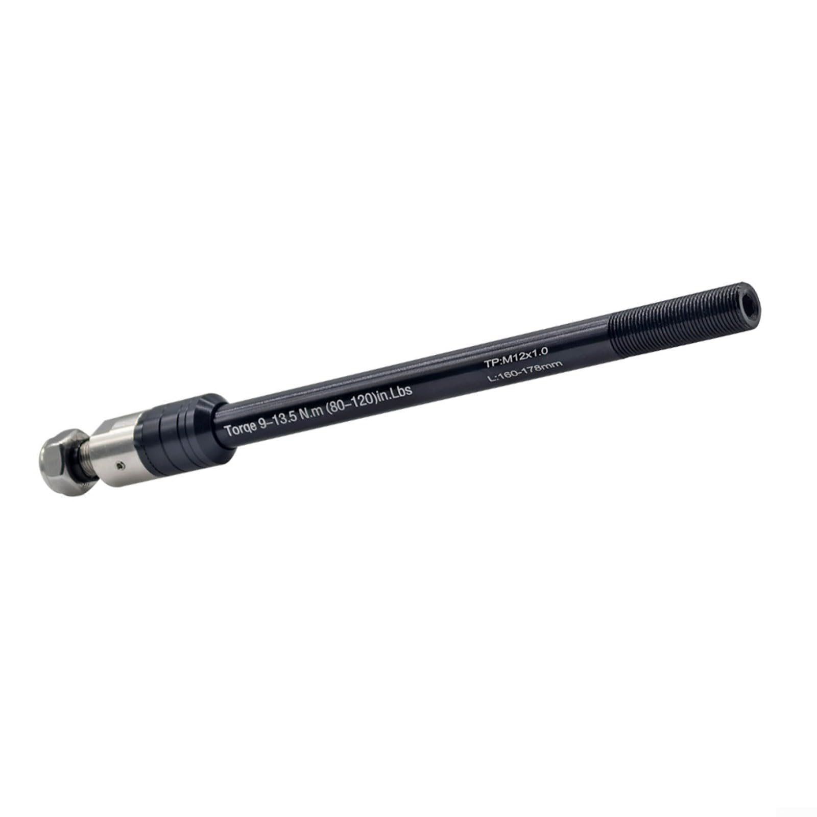 Eje de remolque de bicicleta, adaptador de eje pasante de paso M12 x 1.0/1.5/1.75, enganche de longitud ajustable para marcos de 135/142/148 mm (M12 x P1.0-160-178 mm)
