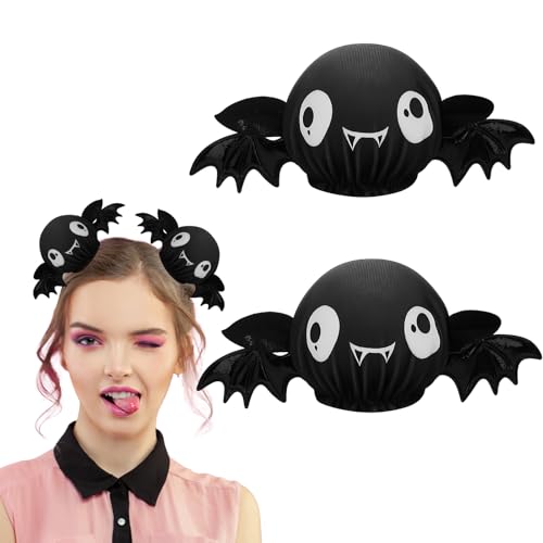 Mity rain 2PCS Halloween Hair Clips Bat for Buns, Cute Hair Accessories