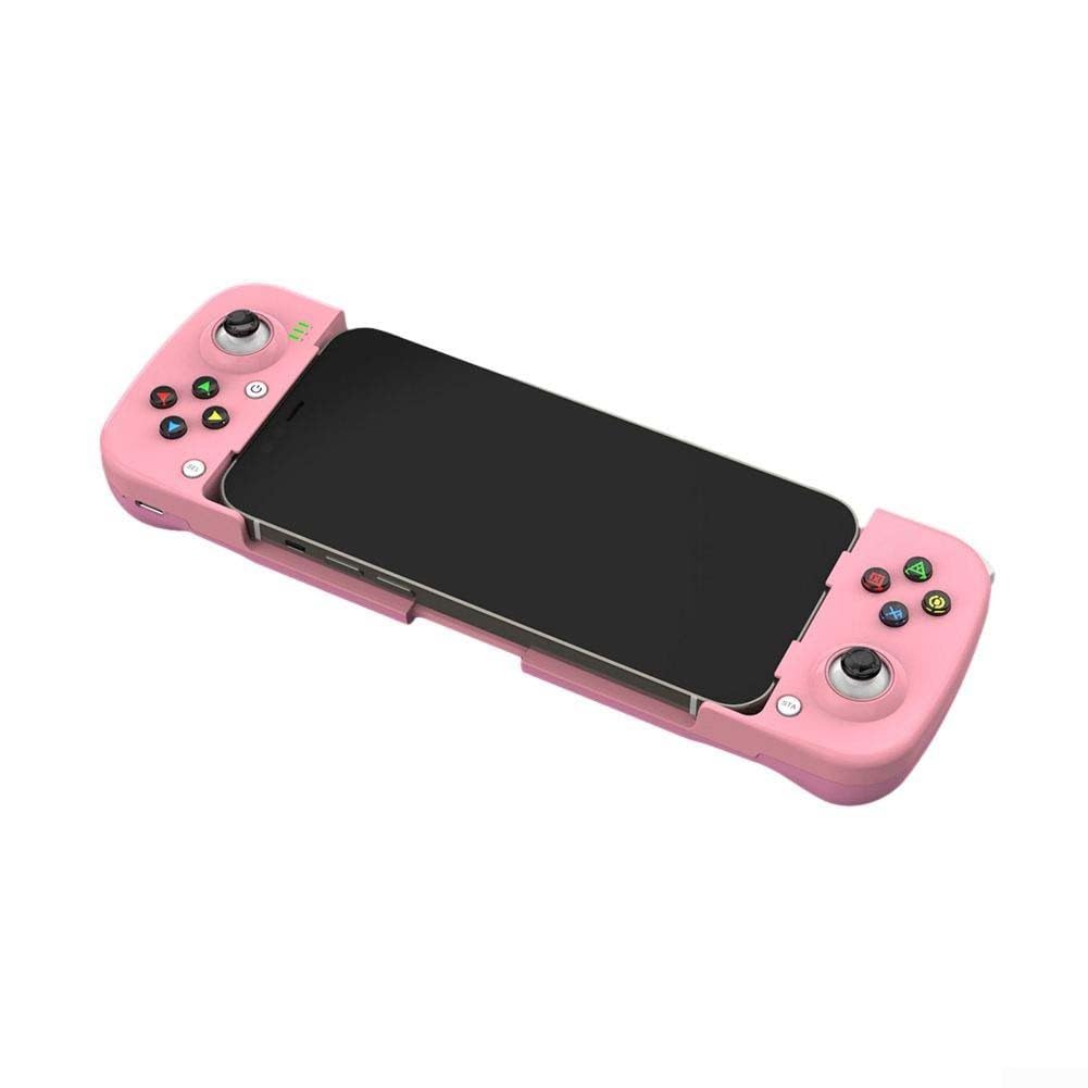 Hasaller D3 Controller di gioco telescopico wireless per Android Switch Steam PC con batteria da 400 mAh e morsetto regolabile per telefono da 135-173 mm (rosa)