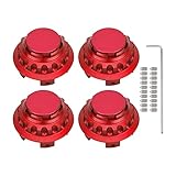 Lot de 4 Cache moyeux de Roue de 7,6 cm pour Mercedes Classe A C E SLK remplace OE A1714000025 1714000125 2204000125 en Alliage d'aluminium de qualité supérieure   Couvre Jantes (Rouge)