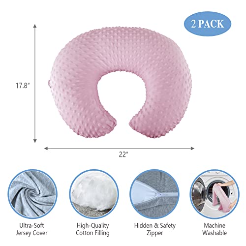 Nisleep Nursing Pillow And Positioner,Breastfeeding Pillow,Bottle Feeding,Baby Support,With 2 Removable Machine Washable Cover(Light Pink) #TOP2