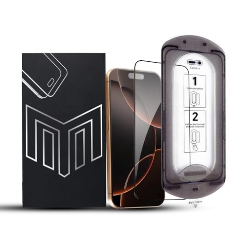 Image of Tempered Glass for iPhone 16 Pro Max - DIY Easy Installation Frame, 9H Screen Protector with HD Clarity, Scratch Resistant, Oleophobic Coating, Dust Guard for Ear Speaker, Bubble-Free | 1 Pack
