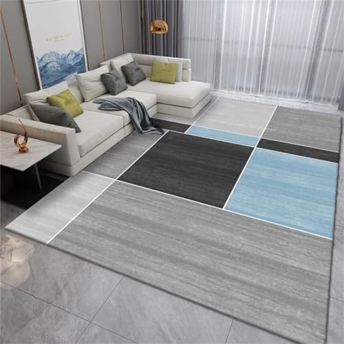 Tapis flou gris-bleu anti-usure pour espace canapé enfant