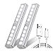 Produktbild LED Schrankbeleuchtung Nachtlicht, Chesbung 10LEDs Wireless-Kabinett-Nachtlicht mit abnehmbarem Magnet Adsorption,für Schrank Kabinett Küche Schublade (Kaltes Weiß 2 Stück)