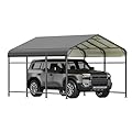 Devoko 10'x15' Heavy Duty Outdoor Carport - Galvanized Steel Car Canopy with Reinforced Base Frame, Outdoor Shelter for Cars, Trucks, Boats, Tractors & RV (Black)