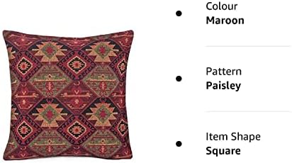 Hand-woven Kilim Cushion Cover Turkish Moroccan Style Traditional Vintage Cushion Cover Authentic Maroon Design 45cm x 45cm
