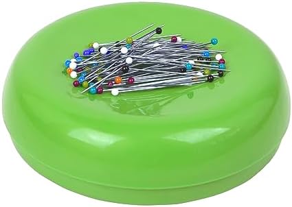 Dolstar Magnetic Pin Cushion with 100 Plastic Head Pins, Magnetic Pins Holder for Sewing Quilting