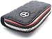 DEFTEN The Premium Leather Car Key Chain Coin Holder Zipper Case Remote Wallet Bag for Benz C200.E200.S500.GLS.GLC is Suitable for All Mercedes-Benz Models (Black)